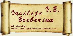 Vasilije Breberina vizit kartica